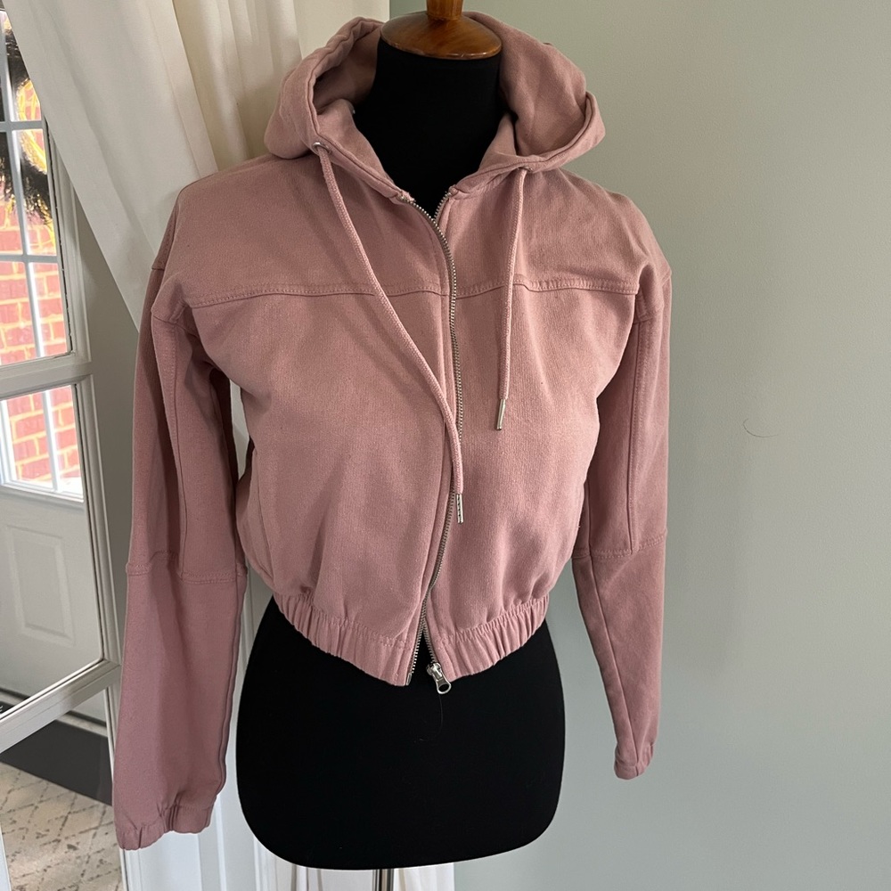 Blush cropped hoodie